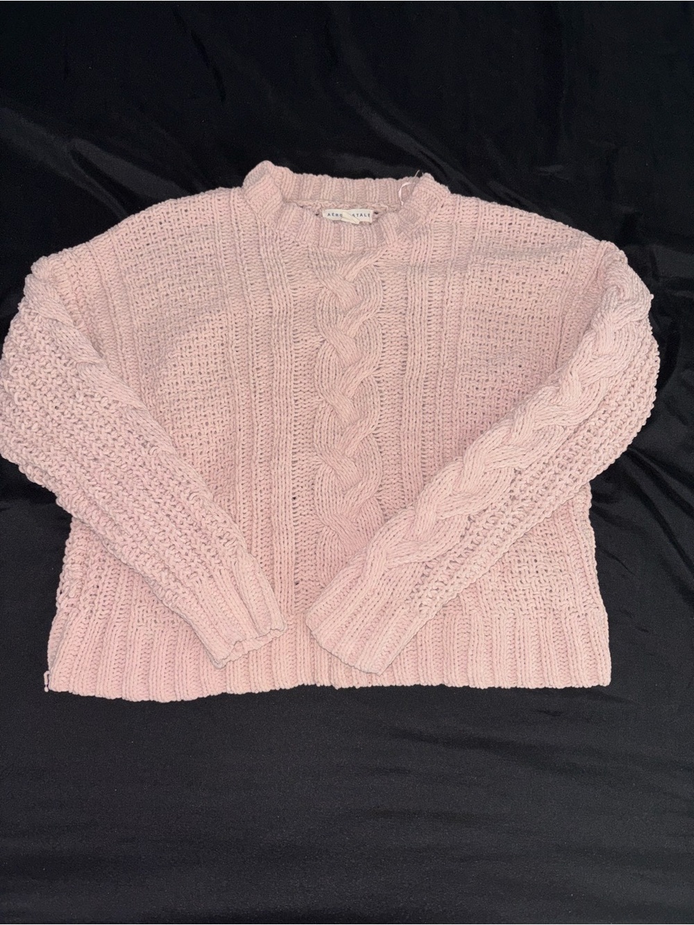 Aeropostale Light Pink Cable Knit Crew Sweater